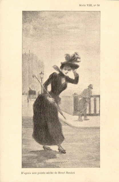 PC CPA ARTIST SIGNED, HENRI BOUTET, SÉRIE VIII NO 56, Vintage Postcard (b25559)