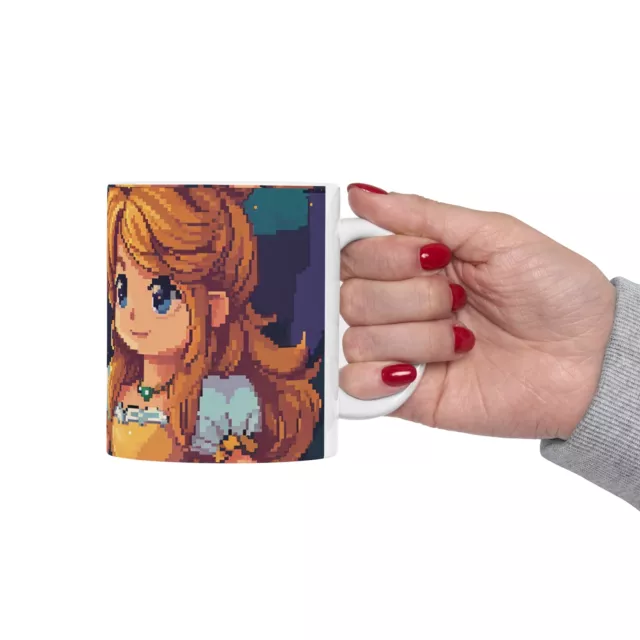 retro art mug, gamer mug, princess mug, arcade mug, streamer mug, ceramic mug