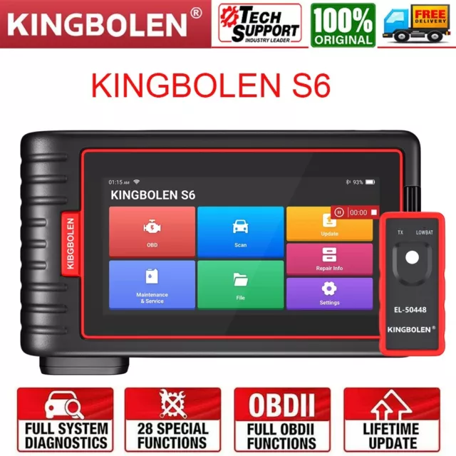 KINGBOLEN S6 Car OBD2 Scanner Code Reader Engine AT ABS SRS DPF Diagnostic Tool