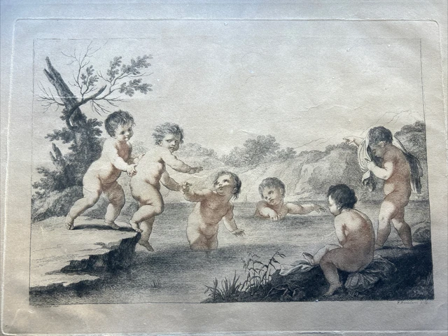 Francesco Bartolozzi Cupidos Grabado Original 1842 De Cipriani
