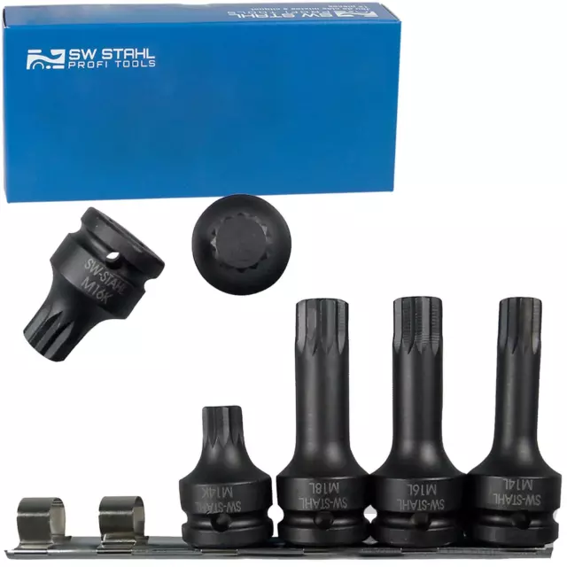 SW-STAHL Socket Jeu de Clés 6-tlg. Multidents Xzn Douilles Bit-Nüsse M14 M16 M18