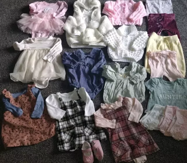 Baby Girls Bundle Dresses,Outfits,Jacket,Hat, Leggings, Cardis 6-9  Months