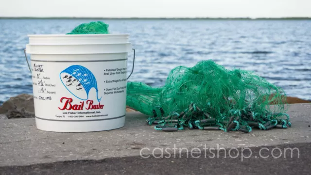 Fishing saltwater Shrimp mullet bait throw Cast Net 1/2'' Mono