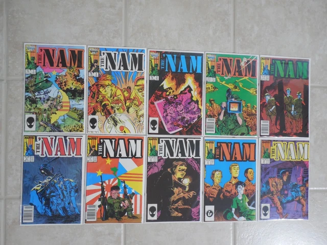 The 'NAM Comic Book Lot #1-10 Vietnam War 1986-7 Military 1st Print