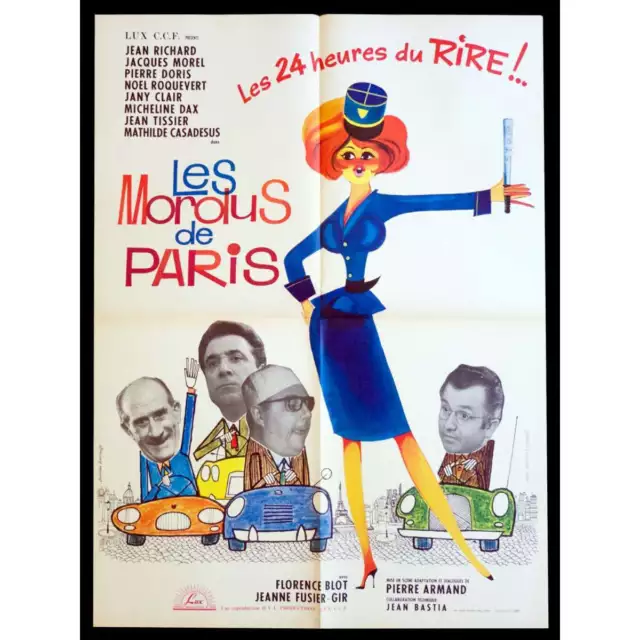 LES MORDUS DE PARIS Affiche de film  60x80 - 1965 - Jean Richard, Jacques Morel,