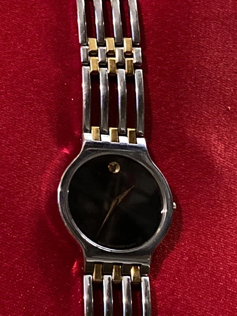 Movado Mens Museum Esperanza Gold With Black Dial Swiss  Sapphire Crystal 2