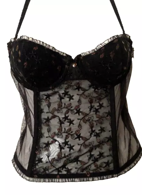 "Triumph" sexy erotisch  Corsage Dessous Lingerie Korsage schwarz-gold 85B