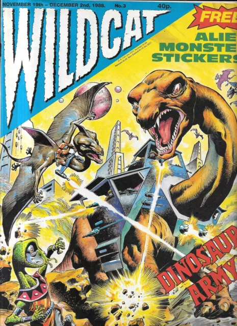 vintage Wildcat sci fi comic No 3 Dec 2nd 1988 NO FREE GIFT
