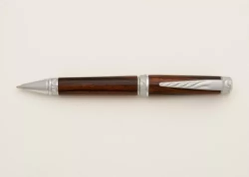 Satin Silver & Chrome Accents Ultra Cigar Pen Woodturning Kits