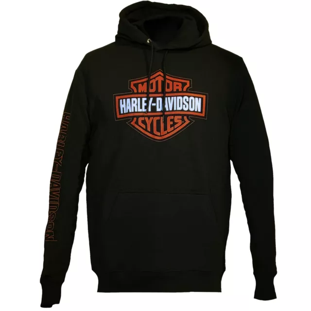 Harley Davidson Hoodie Kapuzenpullover Sweater Hallmark Bar&Shield Schwarz