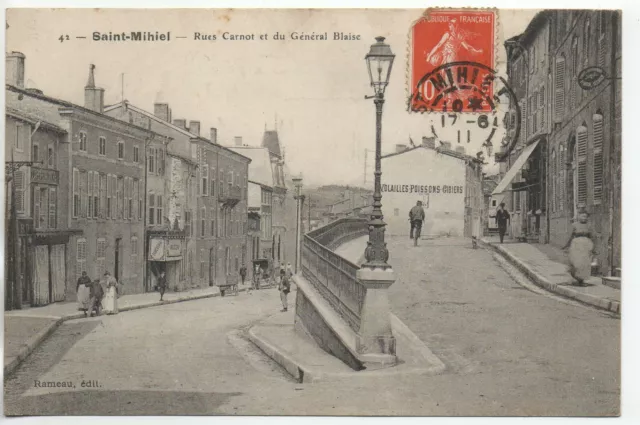 SAINT MIHIEL - Meuse - CPA 55 - Les rues Carnot et du General Blaise