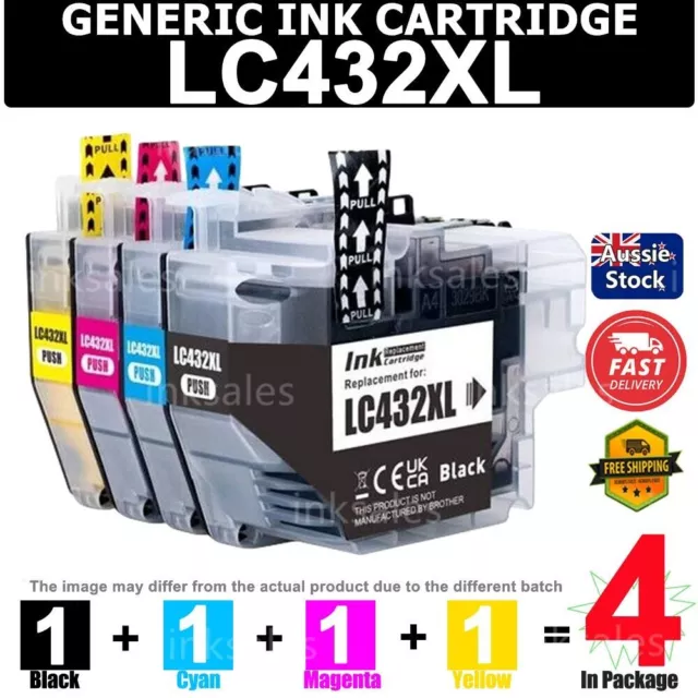 4x LC432XL Generic Ink For Brother MFC J5340DW J5740DW J6540DW J6740DW J6940DW