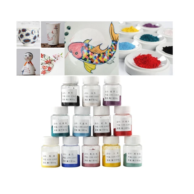 12x Keramik Unterglasur Farbe Farben Ton Unterglasur Set Keramik Ton Pigment