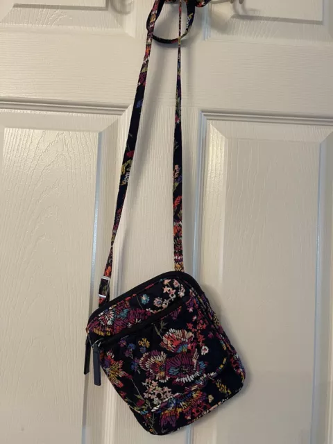 NEW Vera Bradley Midnight Wildflowers Mini Hipster Crossbody Bag