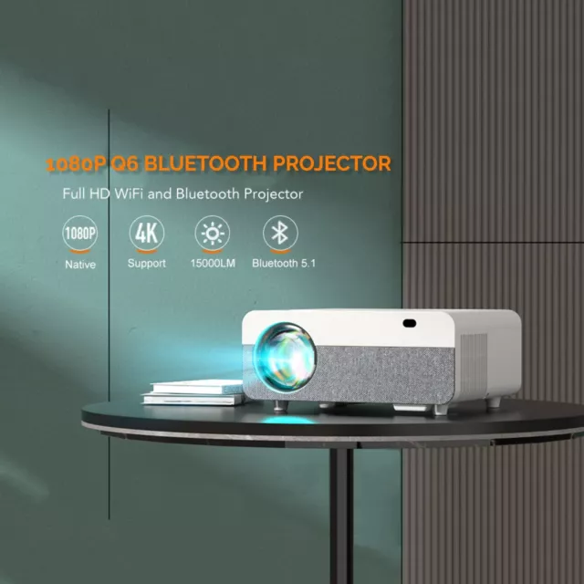 Native 1080P 10000LM Bluetooth WIFI Home Theater 4K LED Projector  4D Keystone