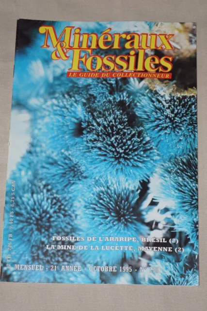 REVUE « MINERAUX &FOSSILES », n°233 d'octobre 1995
