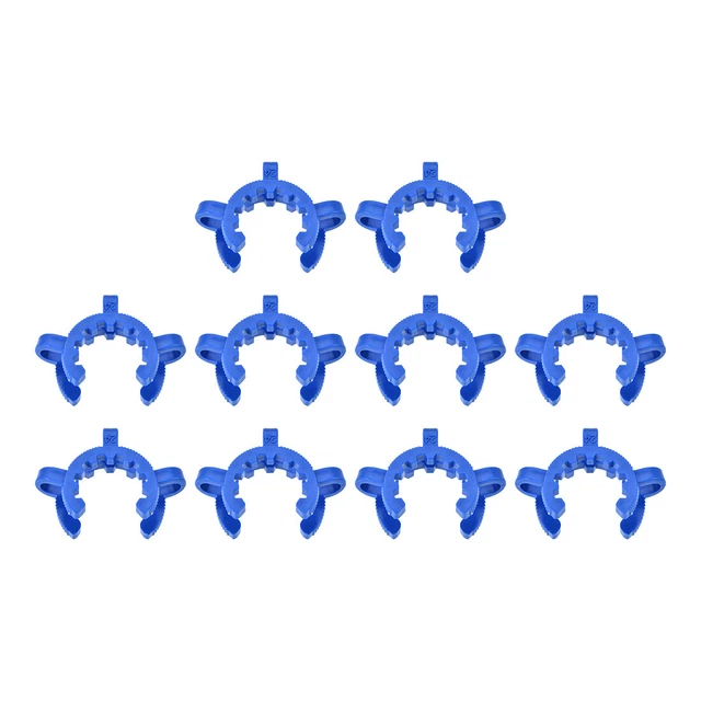 Lab Joint Clip Plastic Clamp for 24/25 or 24/40 Glass Taper Joints Blue 10Pcs
