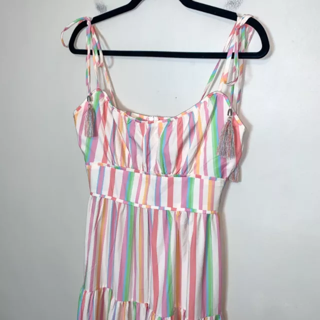 CHICWISH Rainbow Candies Stripes Maxi Dress Size S 3