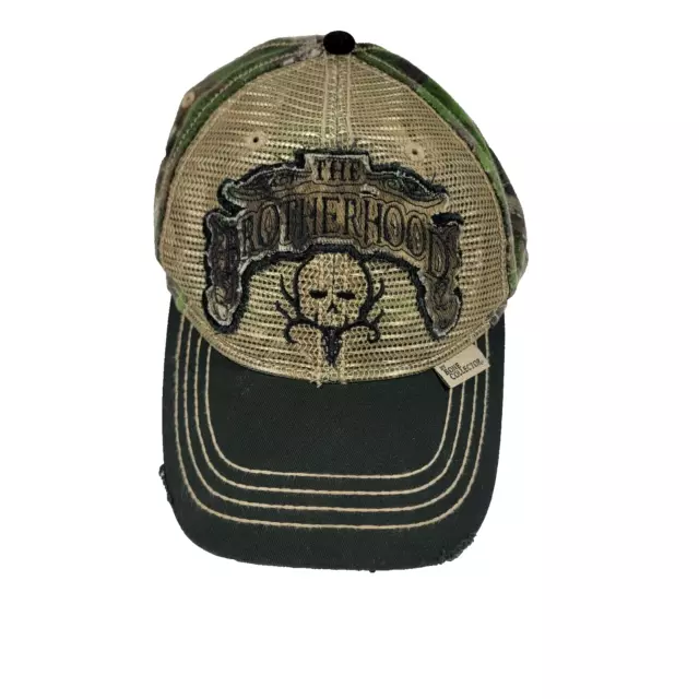 The Brotherhood Cap Hat Camo Camouflage Bow Hunting Distressed Size L/XL