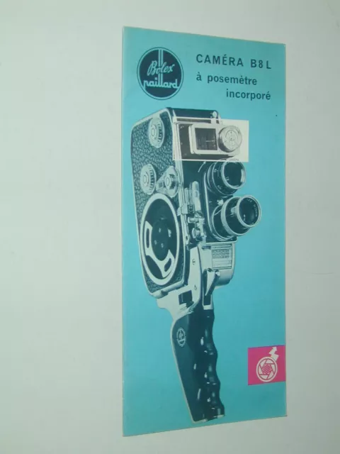 DEPLIANT PUBLICITAIRE caméra B8L mm PAILLARD BOLEX en français ciné cinéma