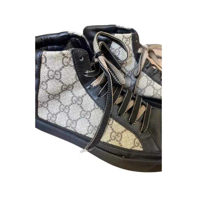 Gucci GG Brooklyn California High Top leather Logo monogram canvas sneakers 41 2