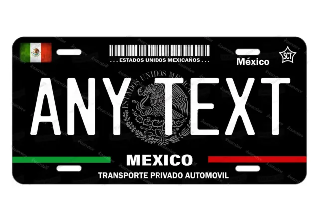 Mexico Black Customized License Plate Placa Novelty Auto ATV Motorcycle bike etc