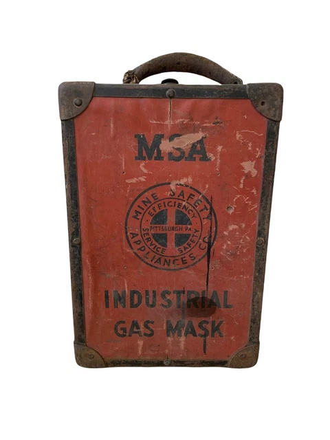 Vintage MSA Organic Vapor Gas Mask Mine Safety Case Pittsburgh PA Mining Box
