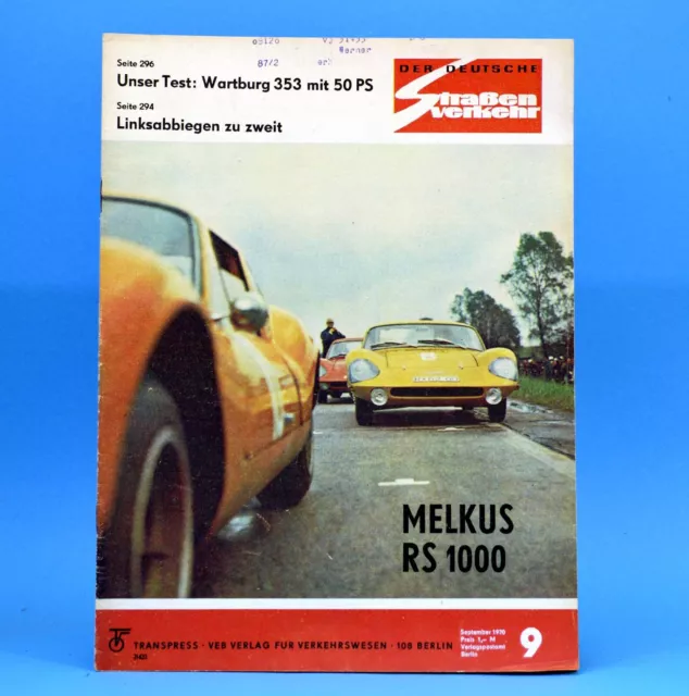 Der Deutsche Straßenverkehr 9 1970 DDR Melkus RS 1000 Wartburg 353 BMW 2002 10