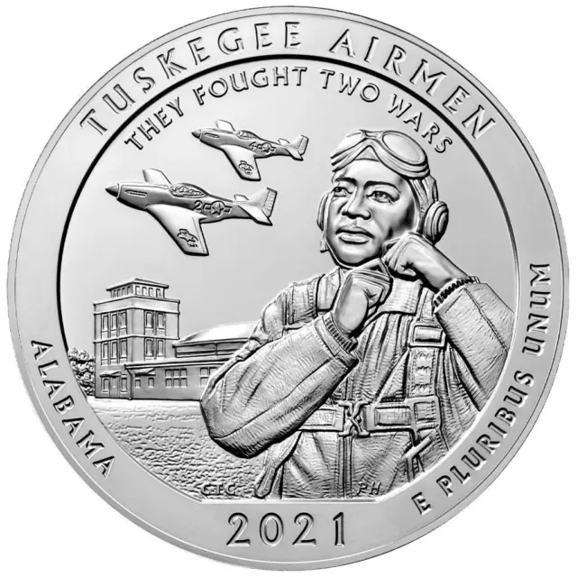 Silbermünze Tuskegee Airmen (56.) Nationalpark-Serie 2021 - USA - 5 Oz ST