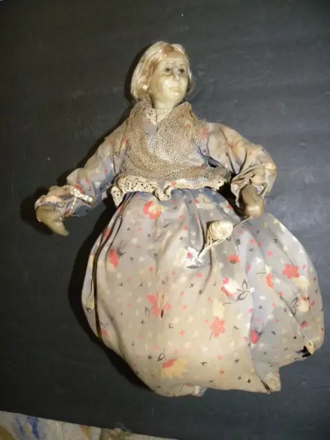 An Antique Wax Doll In Original Apparel (AS IS)