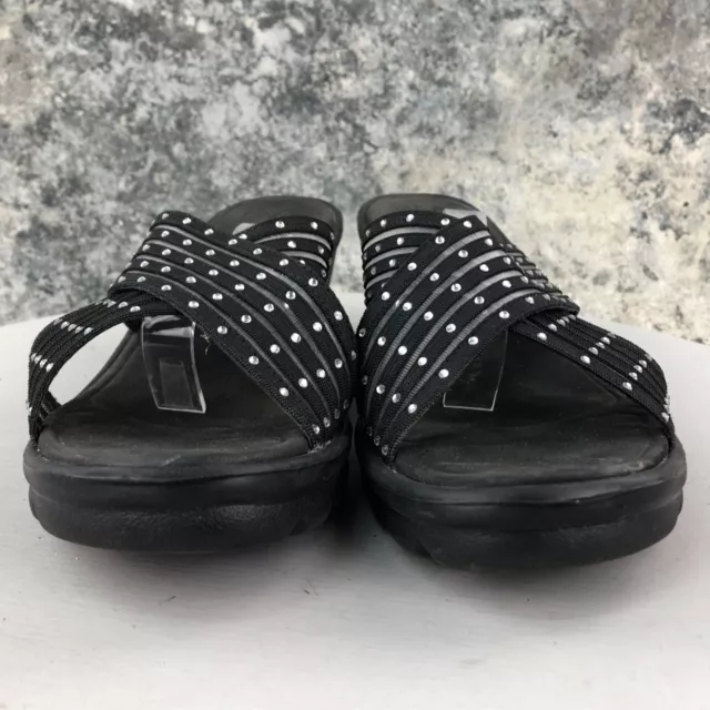 Skechers Women's Size 9 Promenade Star Light Luxe Foam Black Wedge Sandals 38947 2