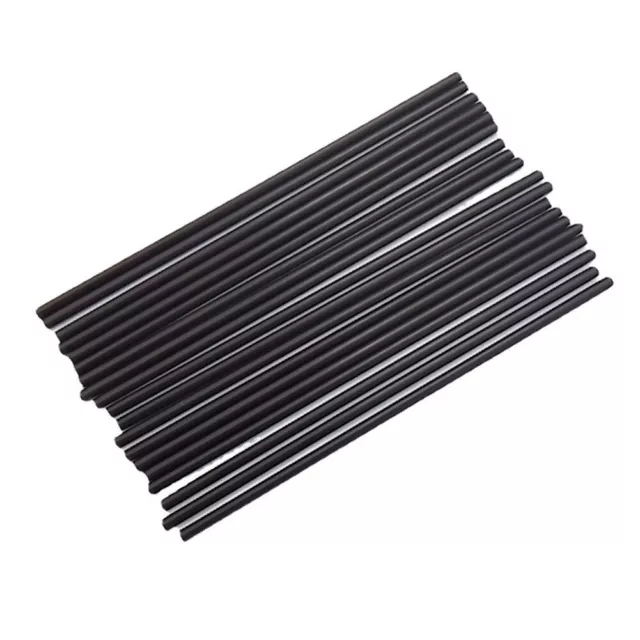 Bâtonnets de paille en plastique noir 500 pièces 5 pouces 13 cm pour cafés