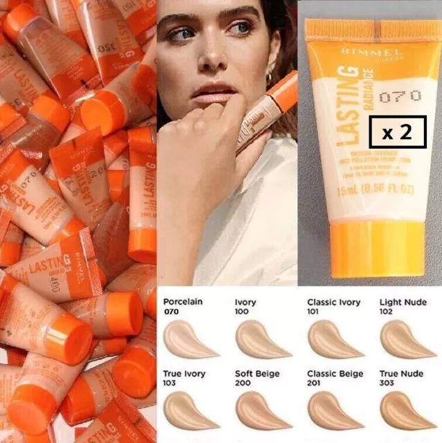 RIMMEL LASTING RADIANCE Fond de teint Voyage 30ml (2 x 15ml) 070 PORCELAIN