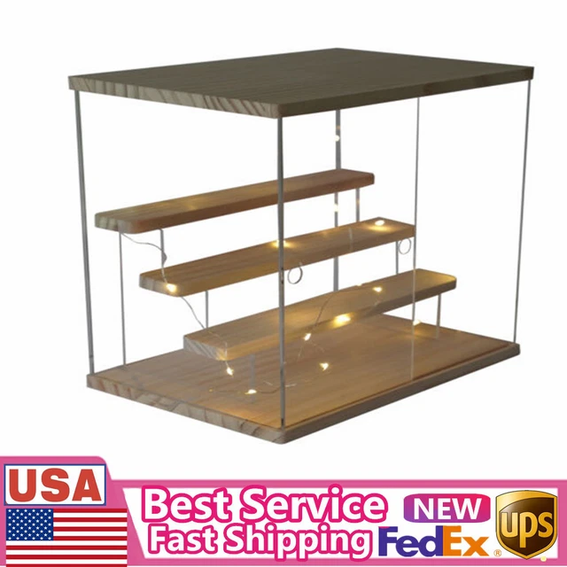 Clear Acrylic Display Case Countertop Toys Storage Collectible Box Transparent