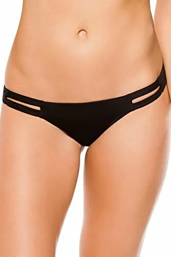 Vitamin A Women's Black EcoLux Tab Side Hipster Bikini Bottom Eco Black 8