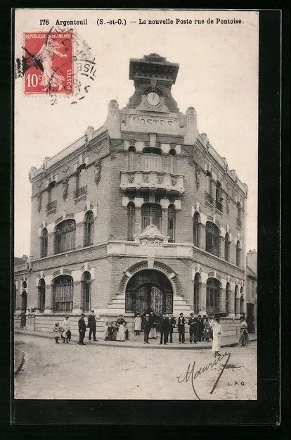 CPA Argenteuil, La Nouveau Poste, Rue de Pontoise