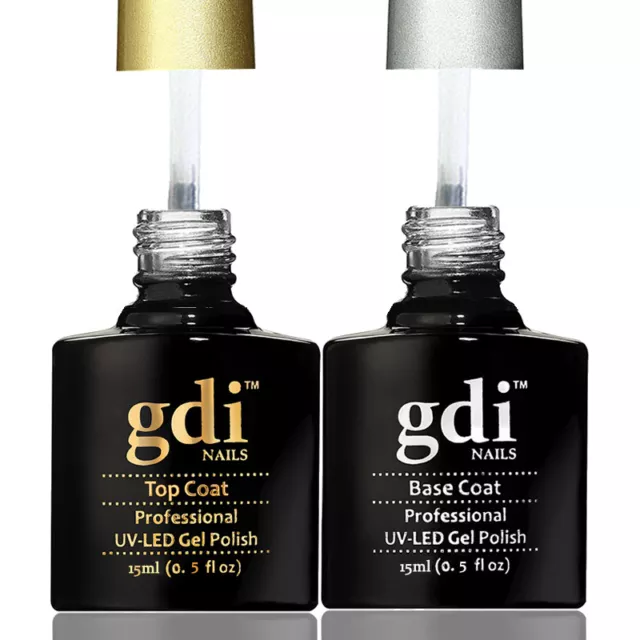 GDI NAILS , BRAND NEW TOP & BASE COAT 15ml UV/LED GEL Nail Polish FREE POSTAGE