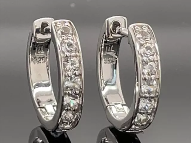 Schmuckjagd Creolen Aus 925/- Silber Rhodiniert Mit Zirkon