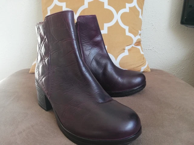 CLARKS LADIES ANKLE Boot GRACE BELLA Aubergine Leather UK 5 38 RRP