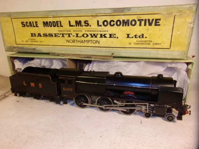 Bassett-Lowke"O" LMS 4-6-0 Royal Scot Black 6100 3rail, xcelent/boxd c1947