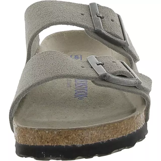 BIRKENSTOCK WOMENS ARIZONA BS Gray Suede Cork Slide Sandals Shoes 38 ...