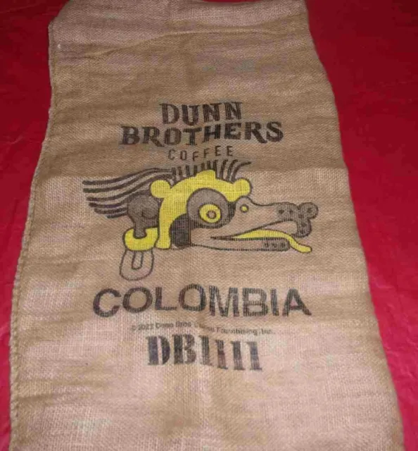 Large COLOMBIA Coffee Bean Burlap Bag Sack, Wall Art, 30" X 17"