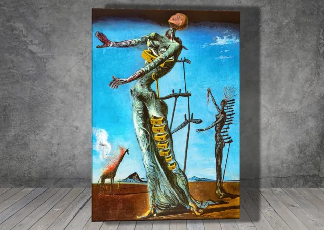 Salvador Dali The Burning Giraffe CANVAS  PAINTING ART PRINT POSTER 1573