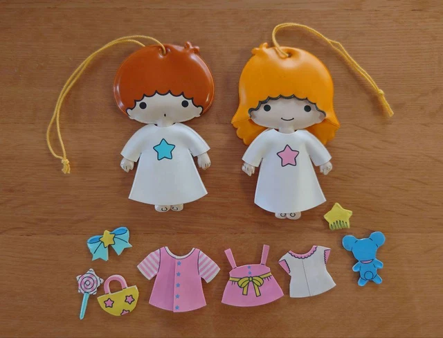 SANRIO Little Twin Stars Kiki Lala Dress Up Toy Vinyl Doll Vintage Rare Japan