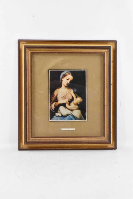 Quadro Policromia A Torchio Su Lamina Di Argento 925 Madonna Con Gesù Bambino