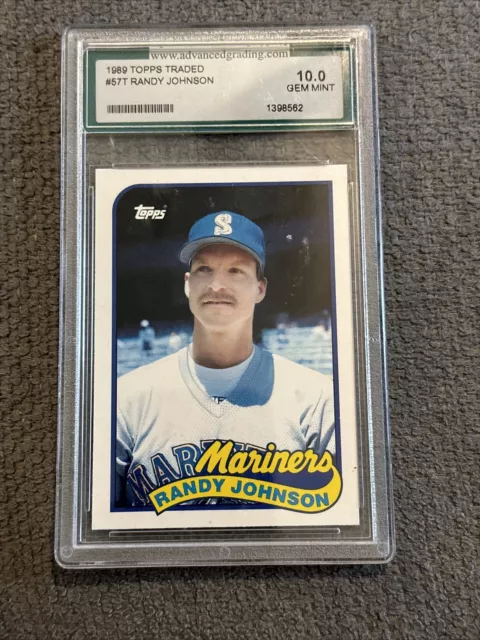 1989 TOPPS TRADED RANDY JOHNSON Rookie RC BASEBALL CARD #357T ~ AGS 10 GEM MINT