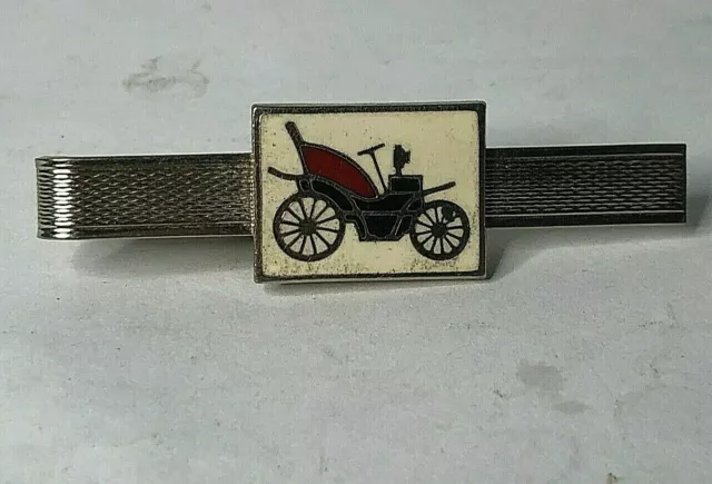 Enamel Vintage Car Themed Tie Slide 1960's/70's 51 x 14 mm spring clip