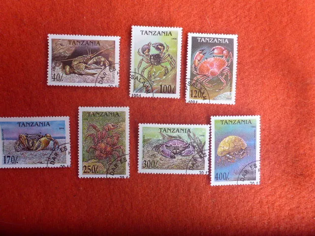 Crustaceans Crabs   1994 Set Of 7 Tanzania  Stamps Fine Used