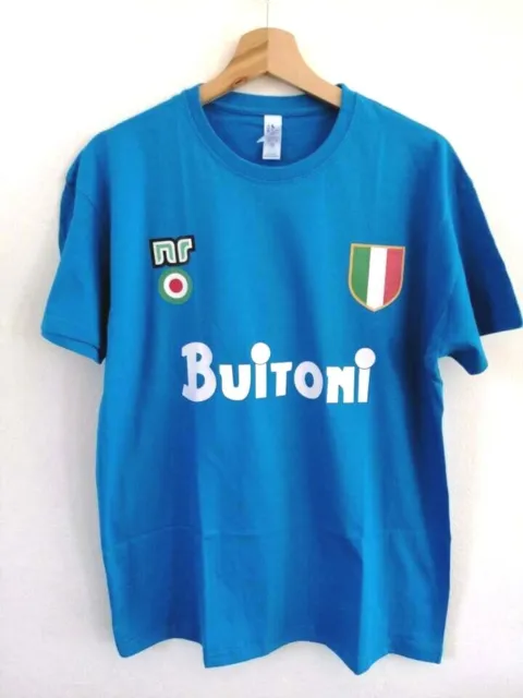 T-shirt NAPOLI anni 80 scudetto coppa MARADONA 10 Buitoni calcio 87 cotone