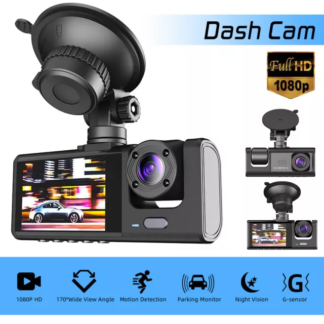 FHD 1080P Dual Objektiv Autokamera Dashcam  DVR Recorder Nachtsicht G-Sensor